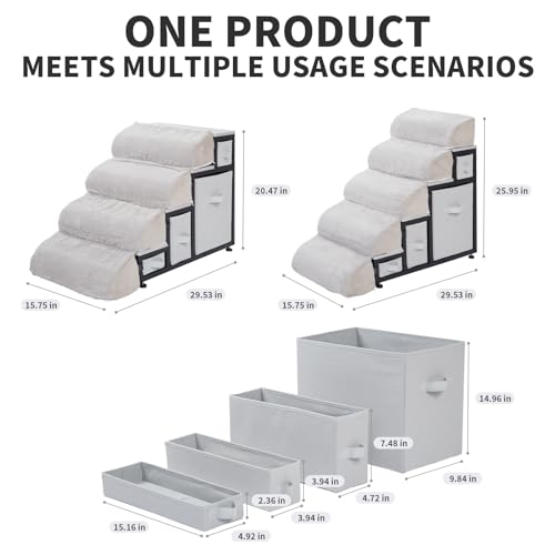 DOICAH 26" Pet Stairs for Medium/Small Dogs & Cats