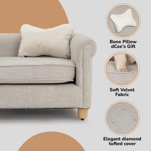 Dog Sofa Bed for Medium Dogs, Soft Velvety Couch