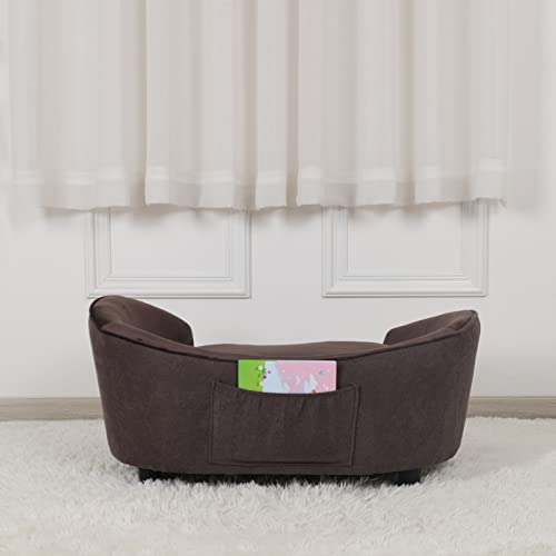 Velvet & Linen Pet Sofa Bed for Small Pets