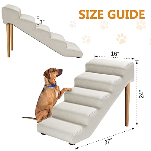 Senneny Dog Stairs, Waterproof, Scratch Resistant, Light Beige