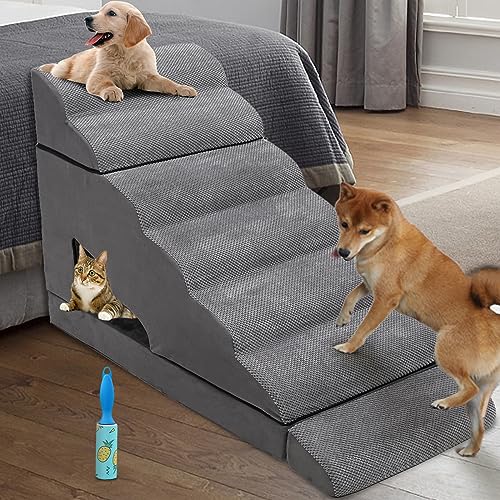 LitaiL 7 Step Dog Stairs for High Beds