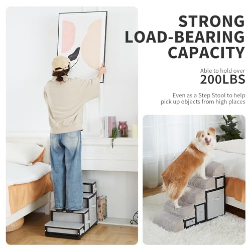 DOICAH 26" Pet Stairs for Medium/Small Dogs & Cats
