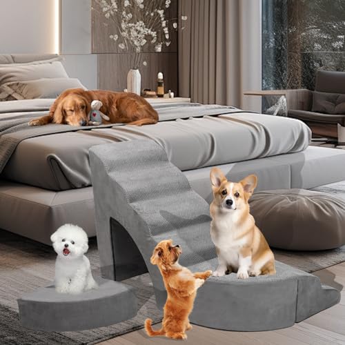 Adjustable Dog Stairs for Small Dogs, 6 Tiers