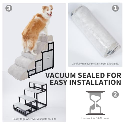 DOICAH 26" Pet Stairs for Medium/Small Dogs & Cats