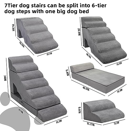 LitaiL 7 Step Dog Stairs for High Beds