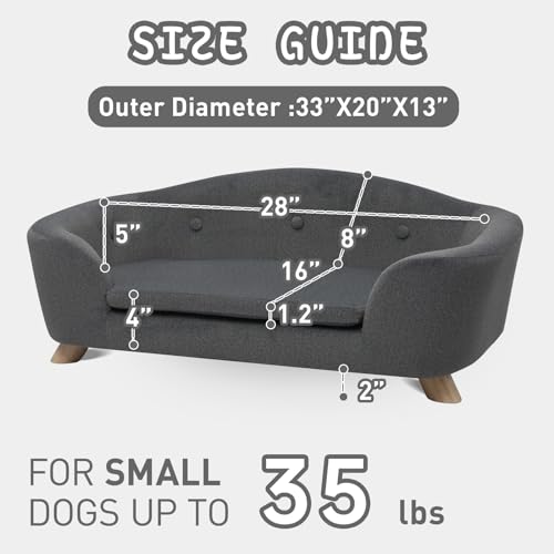 SHAVI Luxury Large Dog Couch for Medium Dogs