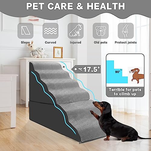 MALOROY 6-step Dog Stairs for High Beds