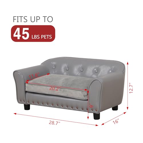 Luxury Dog Sofa Chair with Copper Nail Accent