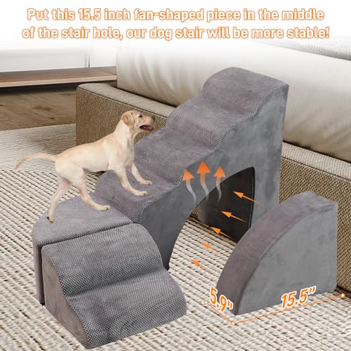 Adjustable Dog Stairs for Small Dogs, 6 Tiers