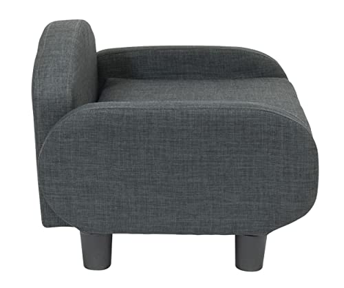 Modern pet sofa with removable mattress cover, espresso/gray