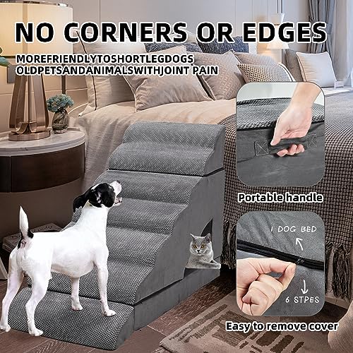 LitaiL 7 Step Dog Stairs for High Beds