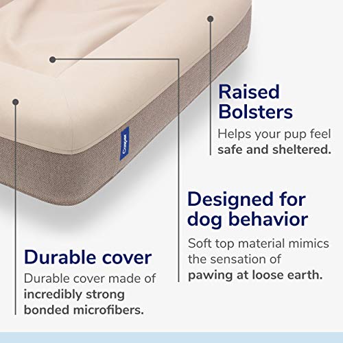 Casper Plush Memory Foam Dog Bed, Medium Sand