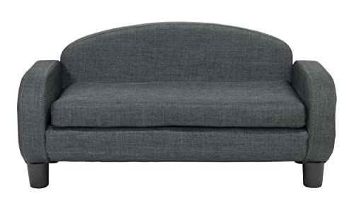 Modern pet sofa with removable mattress cover, espresso/gray