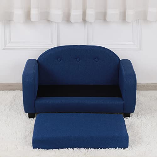 Small Pet Sofa Bed with Wooden Frame and Linen Fabric