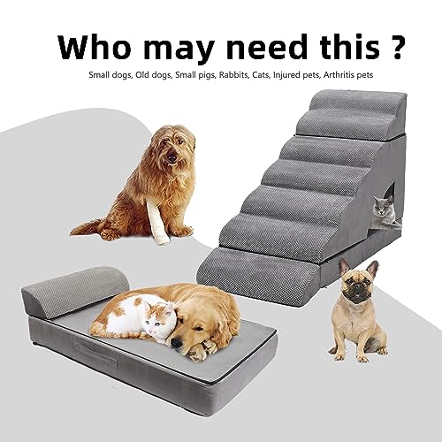 LitaiL 7 Step Dog Stairs for High Beds