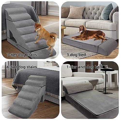 LitaiL 7 Step Dog Stairs for High Beds