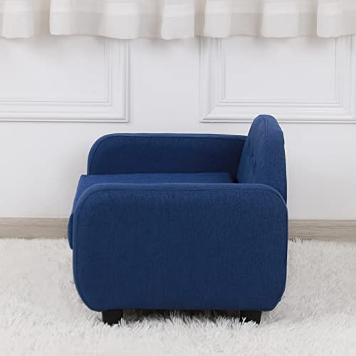 Small Pet Sofa Bed with Wooden Frame and Linen Fabric