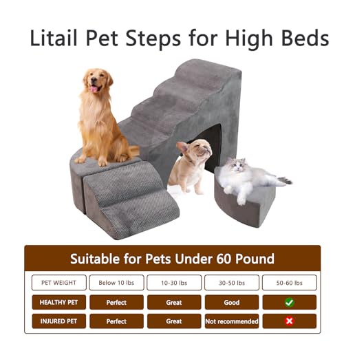 Adjustable Dog Stairs for Small Dogs, 6 Tiers