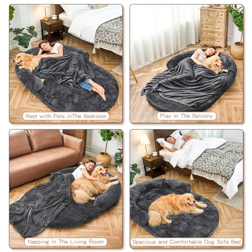 Large Dog Bed for Humans, Memory Foam Orthopedic