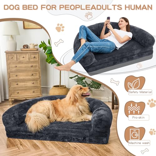 Large Dog Bed for Humans, Memory Foam Orthopedic