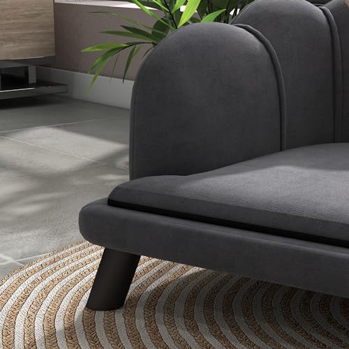 PawHut Large Velvet Dog Couch with Foam Cushioning