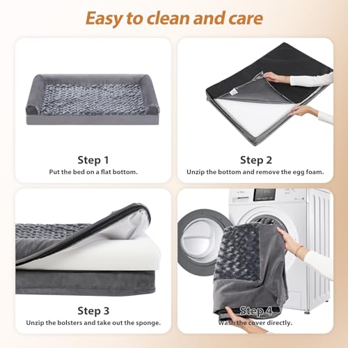 MIHIKK XL Orthopedic Dog Sofa Bed - Grey