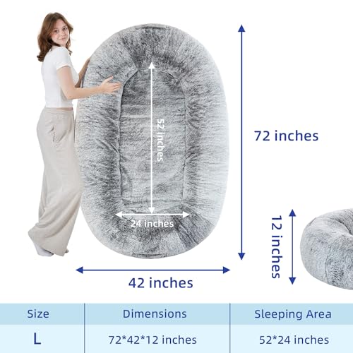 Cozy Giant Dog Bed in Grey, Orthopedic Foam Mats