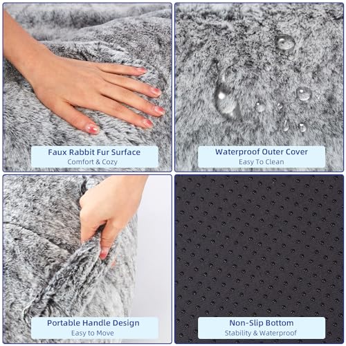 Cozy Giant Dog Bed in Grey, Orthopedic Foam Mats