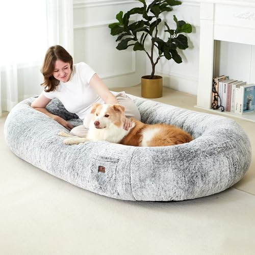 Cozy Giant Dog Bed in Grey, Orthopedic Foam Mats
