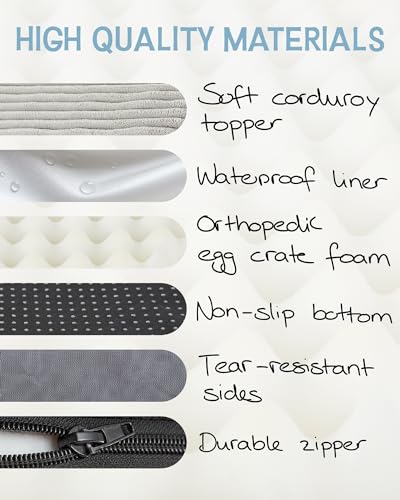 Waterproof Orthopedic Dog Bed with Egg Crate Foam Support