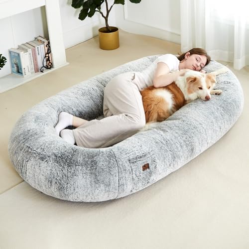 Cozy Giant Dog Bed in Grey, Orthopedic Foam Mats