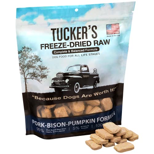 Tucker's Raw Frozen Freeze Dried Dog Food, Pork/Bison/Pumpkin 14oz