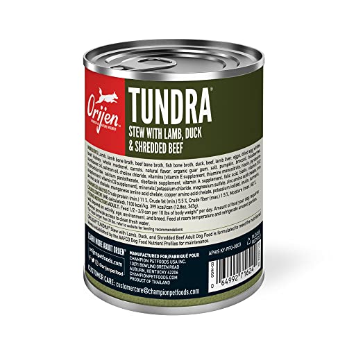 ORIJEN Tundra Stew Wet Dog Food, WholePrey Ingredients