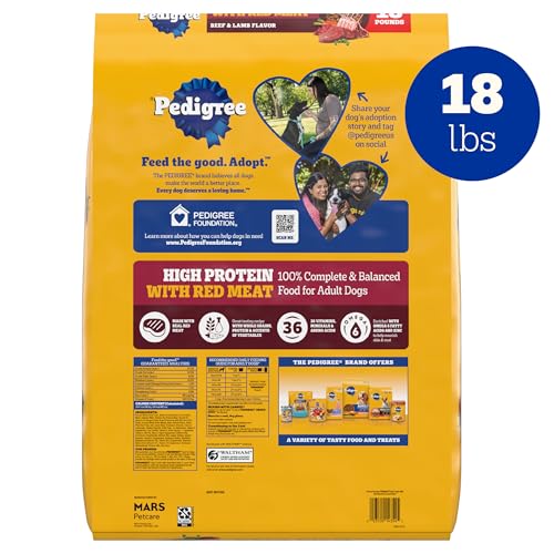 Pedigree High Protein Beef & Lamb Dog Food 18lbs