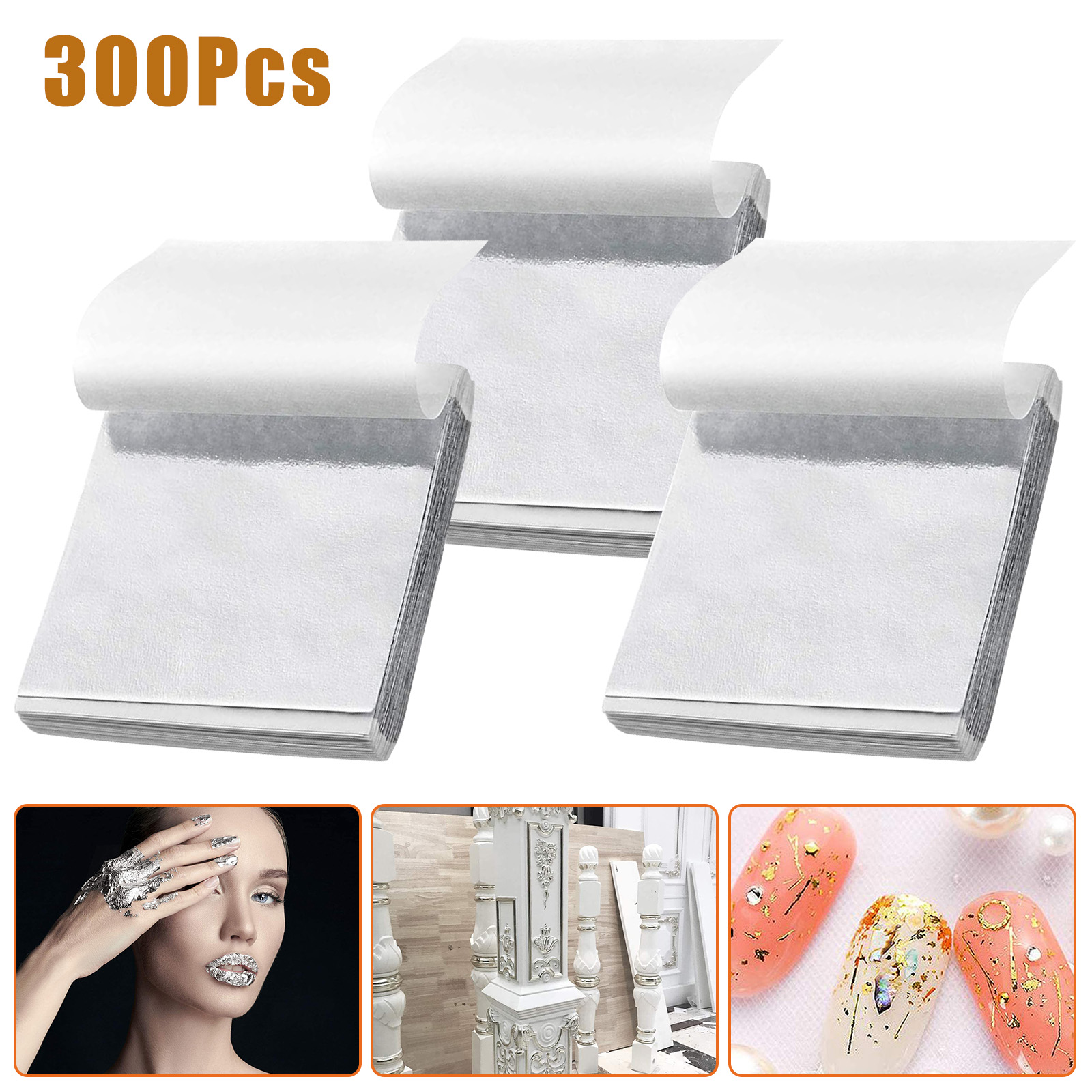 300 Pcs Gold Foil Sheets for DIY Decoration