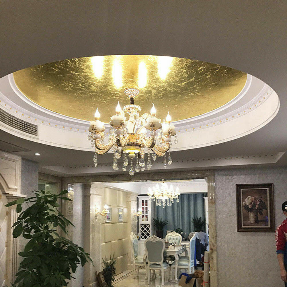 100 Imitation Gold Leaf Sheets for Crafting Décor