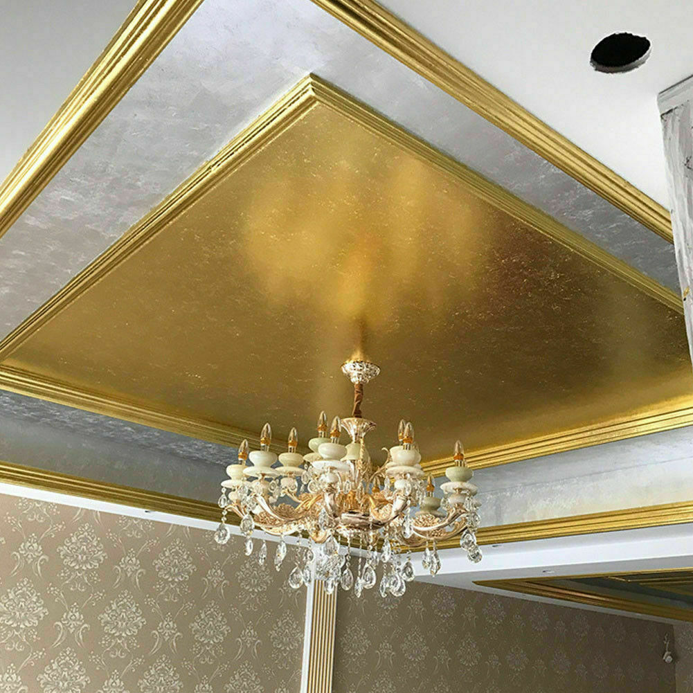 100 Imitation Gold Leaf Sheets for Crafting Décor