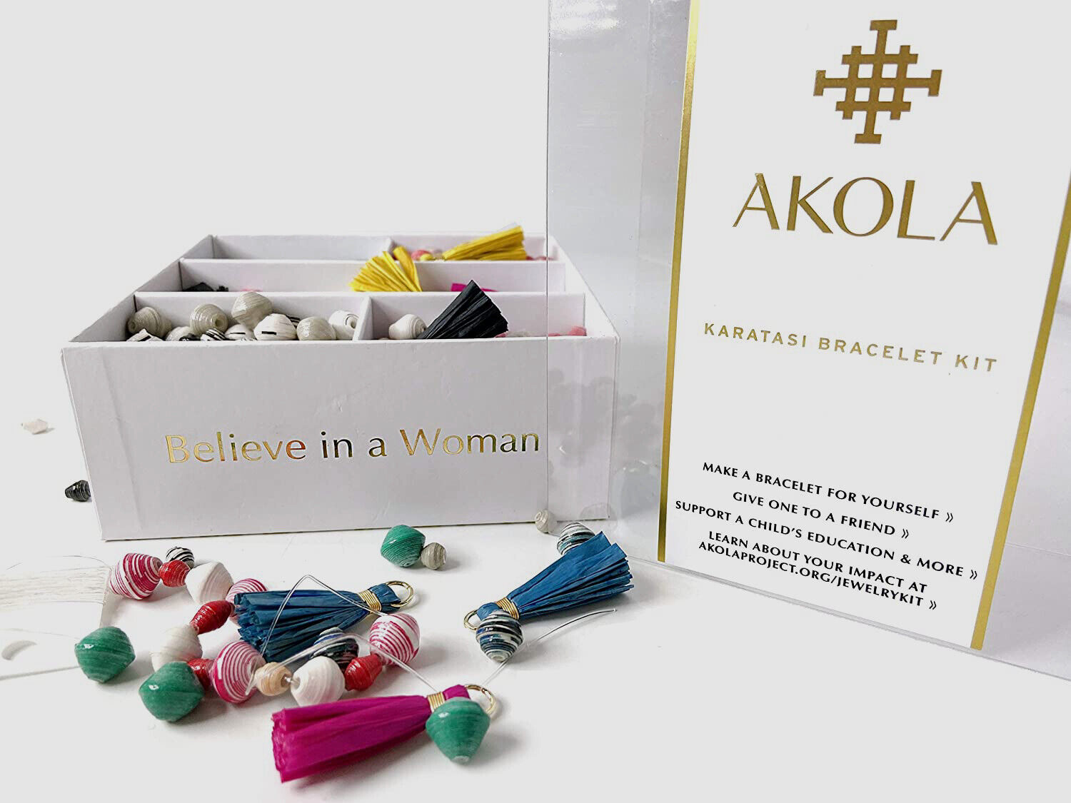 Blue Gold Plated Tassel Bracelet Kit Jewelry