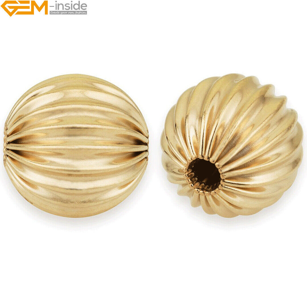 100 Corrugated 14K Gold Spacer Beads