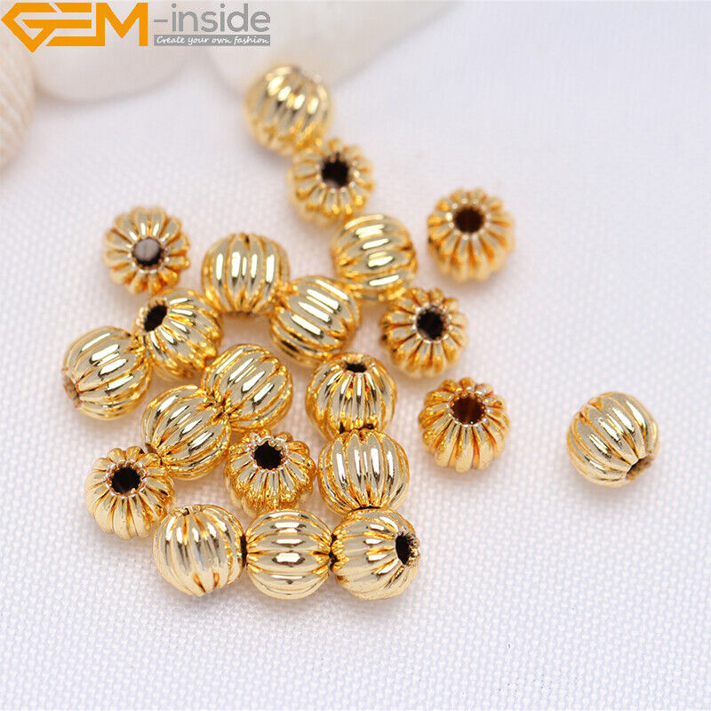 100 Corrugated 14K Gold Spacer Beads