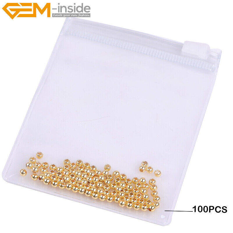 100pcs 18K Yellow Gold Filled Beads for Jewelry Making