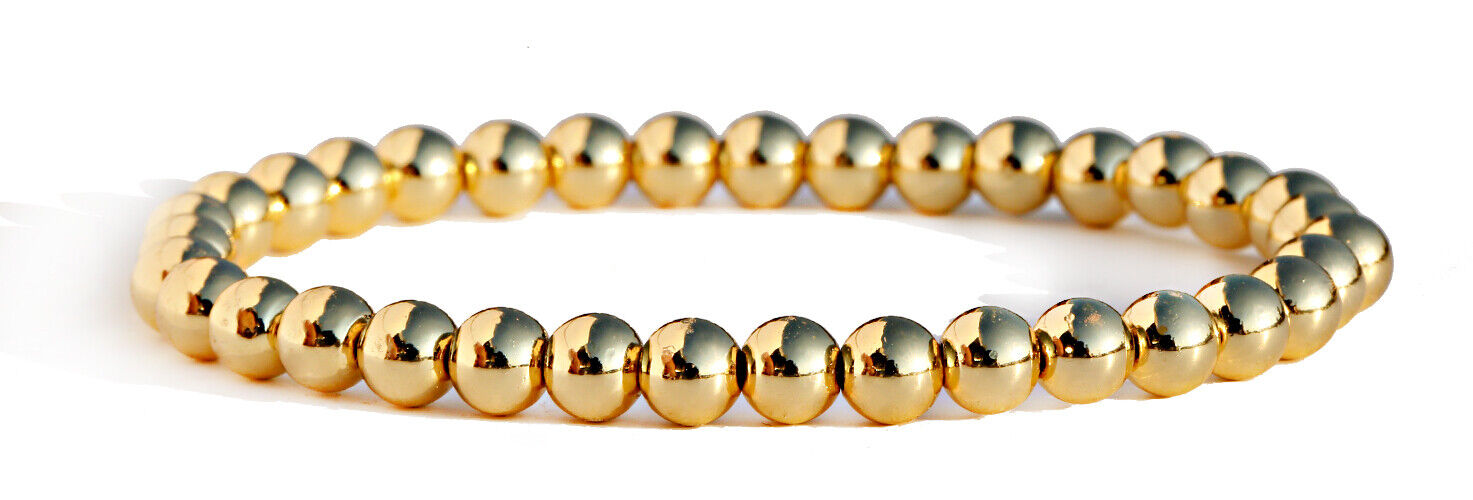 14K Gold Beaded Bracelet Set for Women