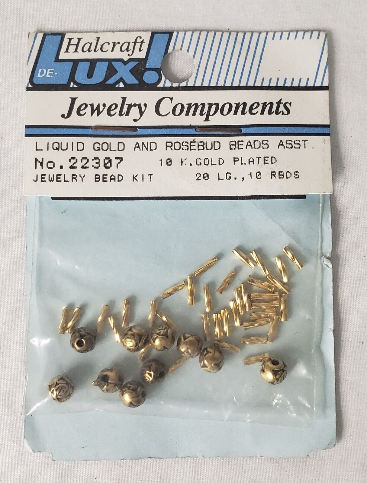 10k Gold Plated Twist and Rosebud Beads