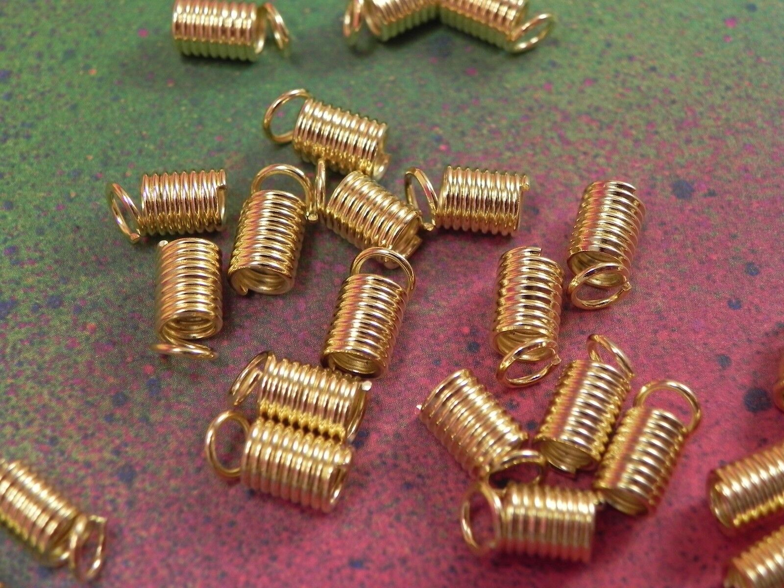 200 Gold Plated Coil End Tips for Jewelry