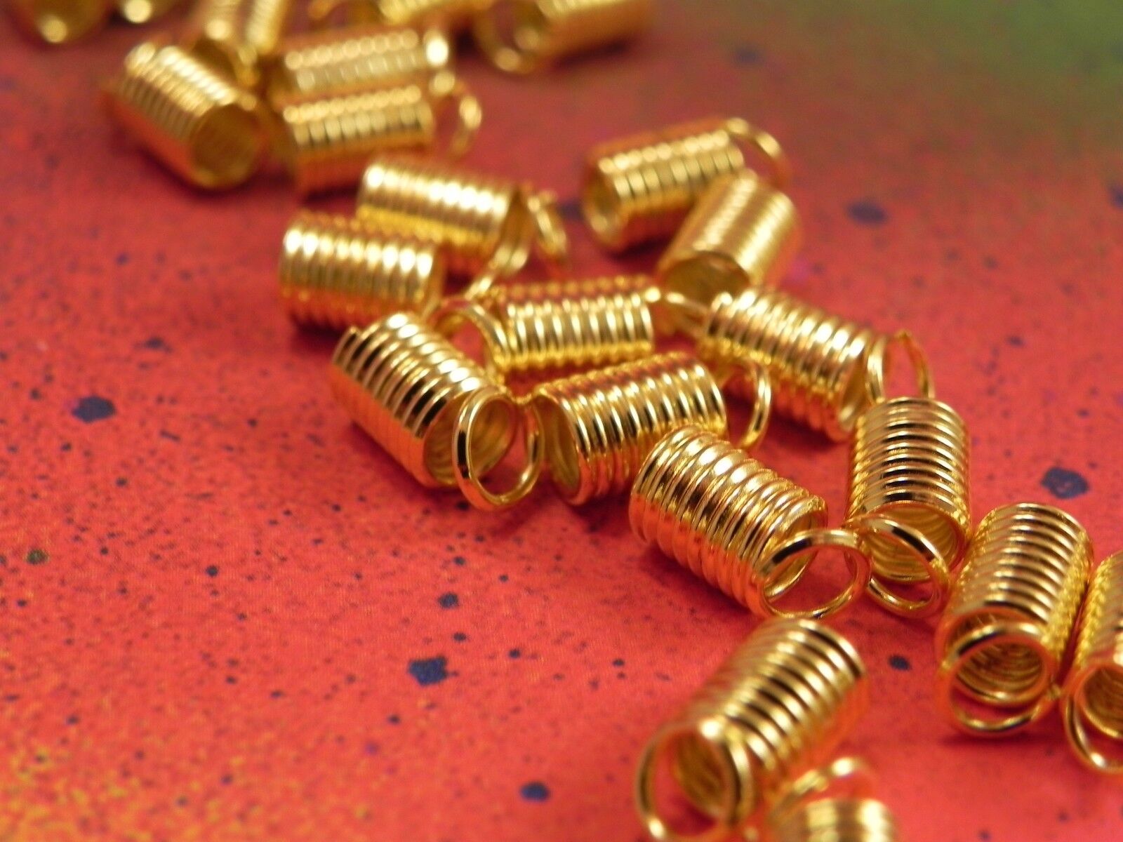 200 Gold Plated Coil End Tips for Jewelry
