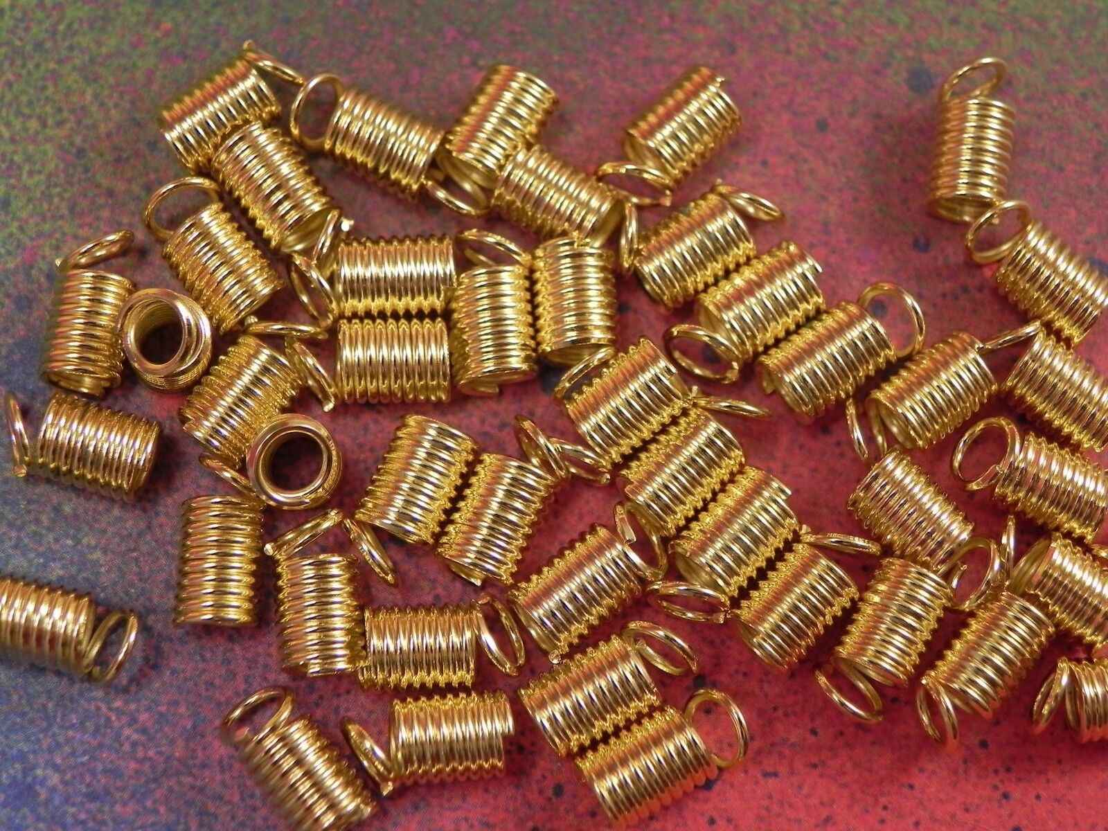 200 Gold Plated Coil End Tips for Jewelry