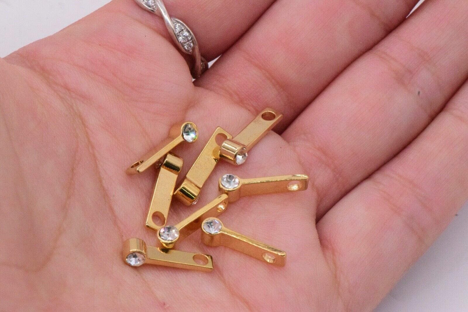 Gilded Rhinestone Charm for Jewelry Making