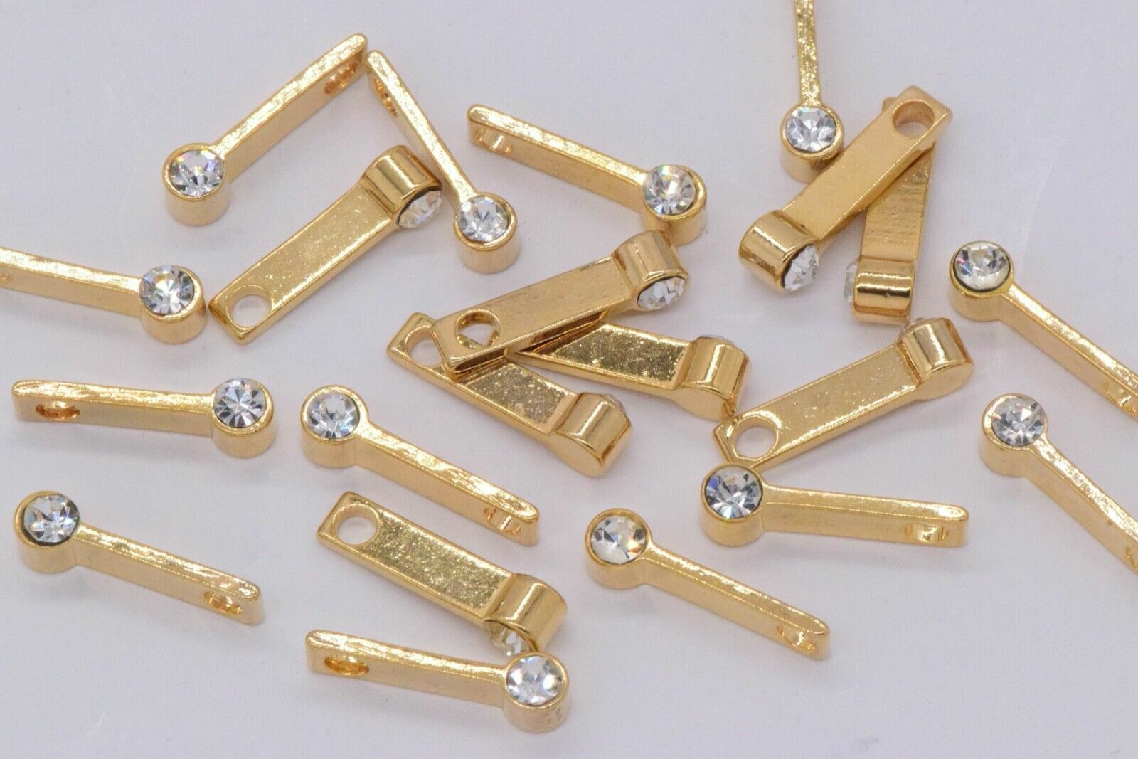 Gilded Rhinestone Charm for Jewelry Making