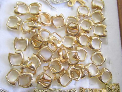 Gold Plated Vintage Jewelry Components Lot