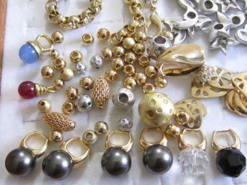 Gold Plated Vintage Jewelry Components Lot